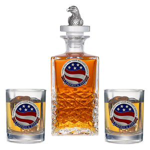 America's 250th Anniversary TYFYMS Heritage Decanter with 3D Top & 2 Glasses