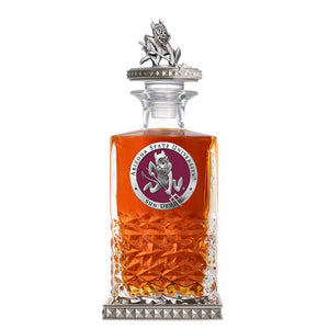 Arizona State University Sparky Logo Heritage Decanter w/ 3D Top - Diamond Accents - Heritage Metalworks, Inc.