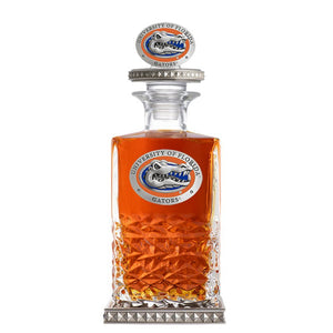 University of Florida Heritage Decanter w/ 3D Top - Diamond Accents - Heritage Metalworks, Inc.