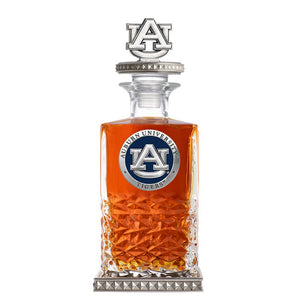 Auburn University Heritage Decanter w/ 3D Top - Diamond Accents - Heritage Metalworks, Inc.