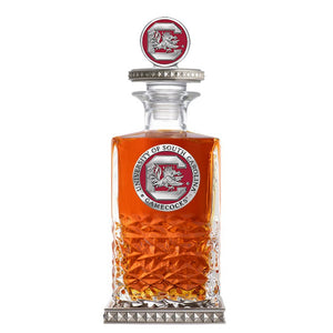 University of South Carolina Heritage Decanter w/ 3D Top - Diamond Accents - Heritage Metalworks, Inc.