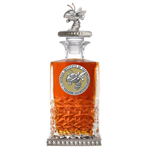 Georgia Tech Buzz Logo Heritage Decanter w/ 3D Top - Diamond Accents - Heritage Metalworks, Inc.