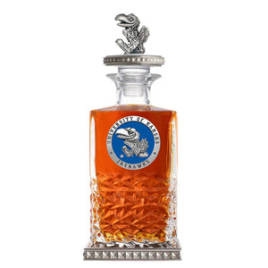 University of Kansas Heritage Decanter w/ 3D Top - Diamond Accents - Heritage Metalworks, Inc.