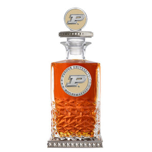 Purdue University Heritage Decanter w/ 3D Top - Diamond Accents - Heritage Metalworks, Inc.