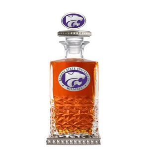 Kansas State University Heritage Decanter w/ 3D Top - Diamond Accents - Heritage Metalworks, Inc.