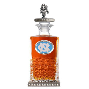 University of North Carolina Heritage Decanter w/ 3D Top - Diamond Accents - Heritage Metalworks, Inc.