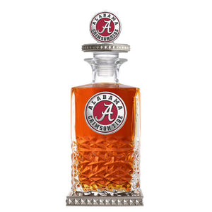 University of Alabama Heritage Decanter w/ 3D Top - Diamond Accents - Heritage Metalworks, Inc.