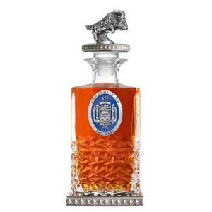 United States Naval Academy Crest Heritage Decanter w/ 3D Top - Diamond Accents - Heritage Metalworks, Inc.
