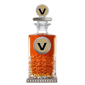 Vanderbilt University Heritage Decanter w/ 3D Top - Diamond Accents - Heritage Metalworks, Inc.