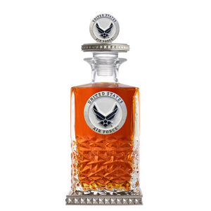 Air Force Wings Heritage Decanter w/ 3D Top - Diamond Accents - Heritage Metalworks, Inc.
