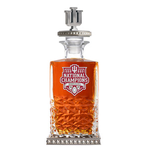 2025-26 Indiana National Champ Heritage Decanter w/ 3D Top-Diamond Accents