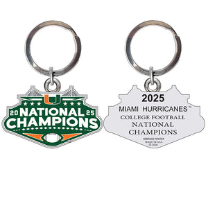 2025-26 Miami Hurricanse National Champ  Key Chain w/ Backtext