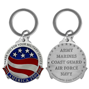 America's 250th Anniversary TYFYMS Key Chain w/ Back Text