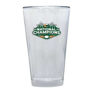 2025-26 Miami Hurricanes National Champ  Pint Glass