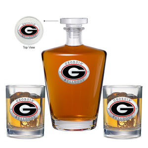 University of Georgia Royal Decanter with 2 Glasses