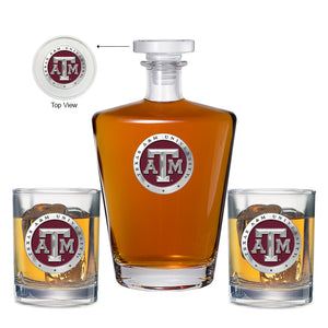 Texas A&M University Royal Decanter with 2 Glasses