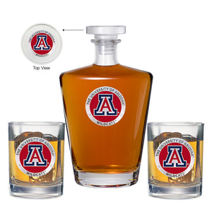 University of Arizona Royal Decanter with 2 Glasses