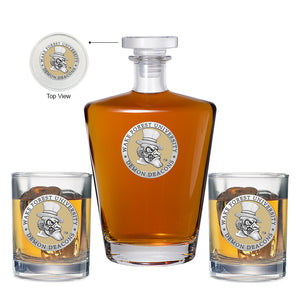 Wake Forest University Royal Decanter with 2 Glasses