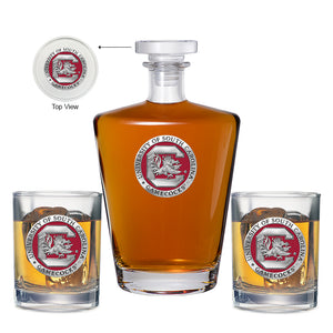 University of South Carolina Royal Decanter with 2 Glasses