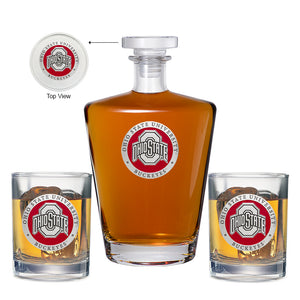 Ohio State University Royal Decanter with 2 Glasses