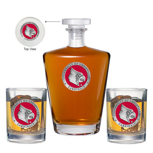 University of Louisville Royal Decanter with 2 Glasses