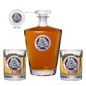 East Carolina University Royal Decanter with 2 Glasses