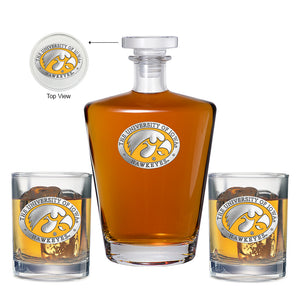 The University of Iowa Royal Decanter with 2 Glasses