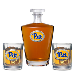 University of Pittsburgh Royal Decanter with 2 Glasses