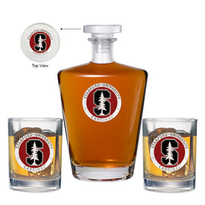 Stanford University Royal Decanter with 2 Glasses