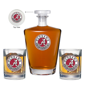University of Alabama Royal Decanter with 2 Glasses