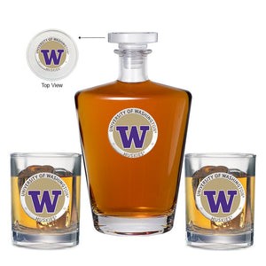 University of Washington Royal Decanter with 2 Glasses - Heritage Metalworks, Inc.
