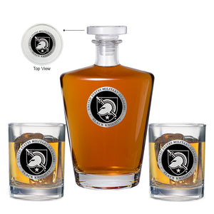 United States Military Academy Black Knights Royal Decanter with 2 Glasses
