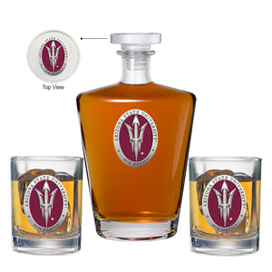 Arizona State University Pitch Fork Royal Decanter with 2 Glasses