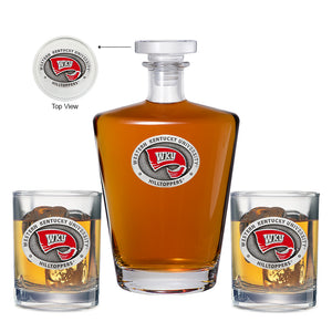 Western Kentucky University Royal Decanter with 2 Glasses