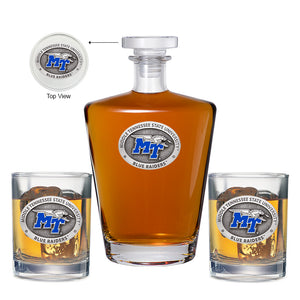 Middle Tennessee State University Royal Decanter with 2 Glasses