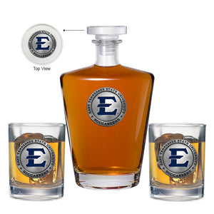East Tennessee State University Royal Decanter with 2 Glasses