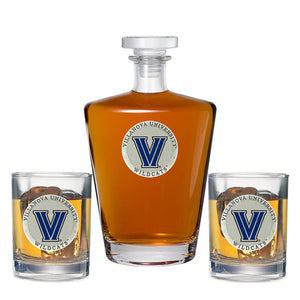 Villanova University Royal Decanter with 2 Glasses