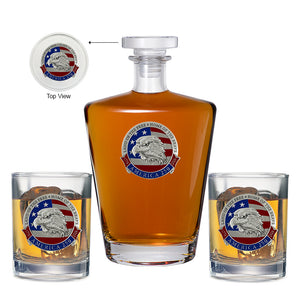 America's 250th Anniversary Eagle Head with Flag Royal Decanter with 2 Glasses
