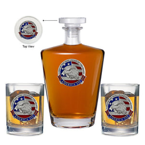 America's 250th Anniversary Eagle Head with Flag Royal Decanter with 2 Glasses - Heritage Metalworks, Inc.
