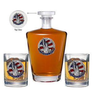 America's 250th Anniversary Statue of Liberty Royal Decanter with 2 Glasses - Heritage Metalworks, Inc.