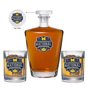 2026 Michigan Basketball Championship Royal Decanter with 2 Glasses - Heritage Metalworks, Inc.