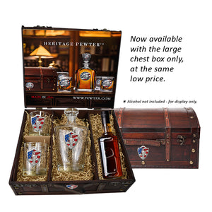 America's 250th Anniversary Mt. Rushmore Royal Decanter with 3D Top  and 2 Glasses w/ Chest Box