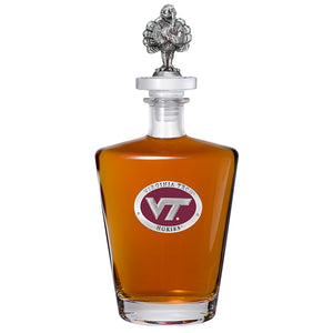 Virginia Tech University VT Logo Royal Decanter with 3D Top