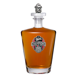2022 Georgia Football Championship Back to Back Logo Royal Decanter with 3D Top
