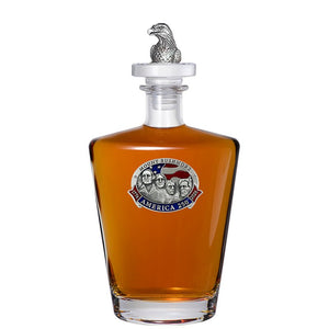 America's 250th Anniversary Mount Rushmore Royal Decanter with Eagle Head 3D Top - Heritage Metalworks, Inc.