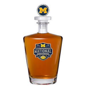 2026 Michigan Basketball Championship Royal Decanter w/ 3D Top - Heritage Metalworks, Inc.