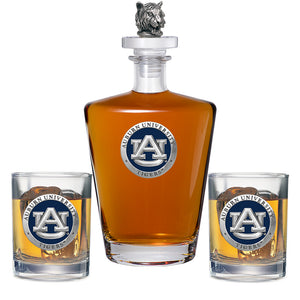 Auburn University Royal Decanter with 3D Top & 2 Glasses