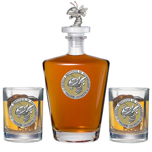 Georgia Tech Buzz Logo Royal Decanter with 3D Top & 2 Glasses