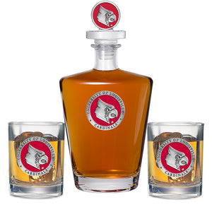 University of Louisville Royal Decanter with 3D Top & 2 Glasses