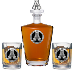 Appalachian State University Royal Decanter with 3D Top & 2 Glasses